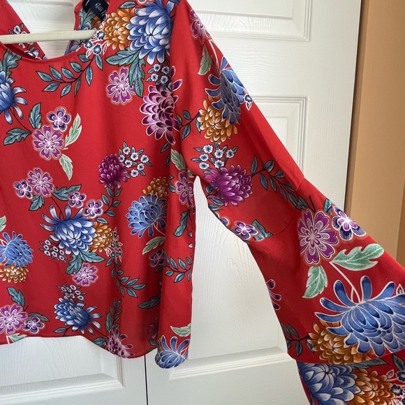 Adrienne Vittadini Floral Blouse Size Large EUC - Picture 8 of 10